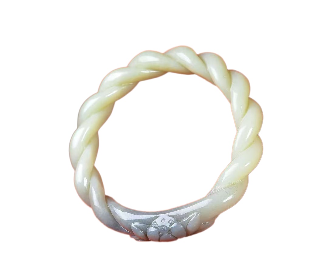 Inside Diameter 59.4mm Hetian Jade Twisted Rope-shaped Bracelet (1 of 7)