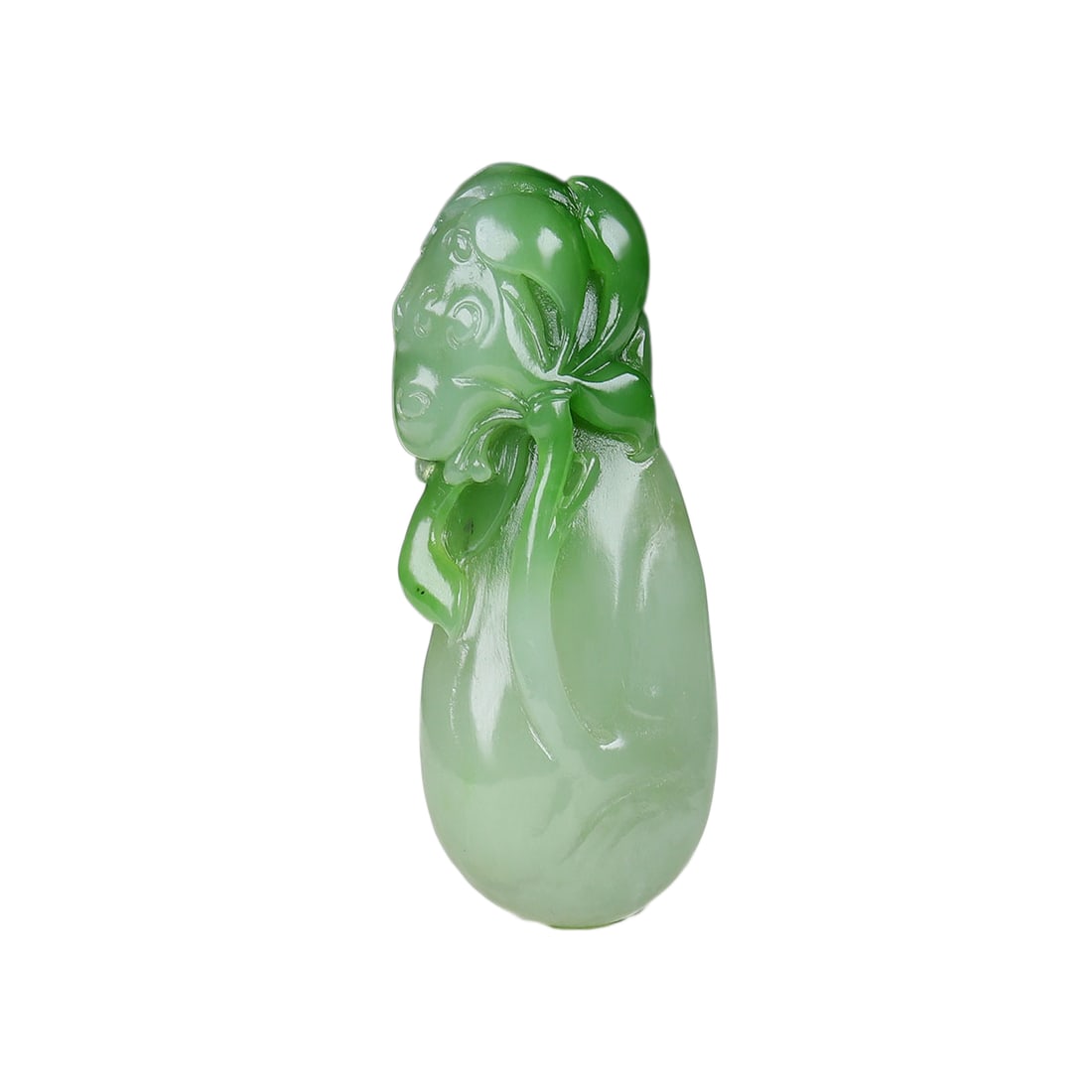 Natural Green Hetian Jade Hand-Carved Pendant w Lotus Flower: Natural Green Hetian Jade Hand-Carved Pendant w Lotus Flower,Russian Hetian jade lotus pendant, hand-carved with Suzhou craftsmanship. Warm and delicate texture, high oiliness, flawless.Dimension: 57