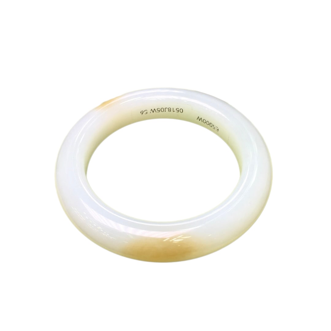 Inside Diameter 56mm White Hetian Jade Bracelet (1 of 5)