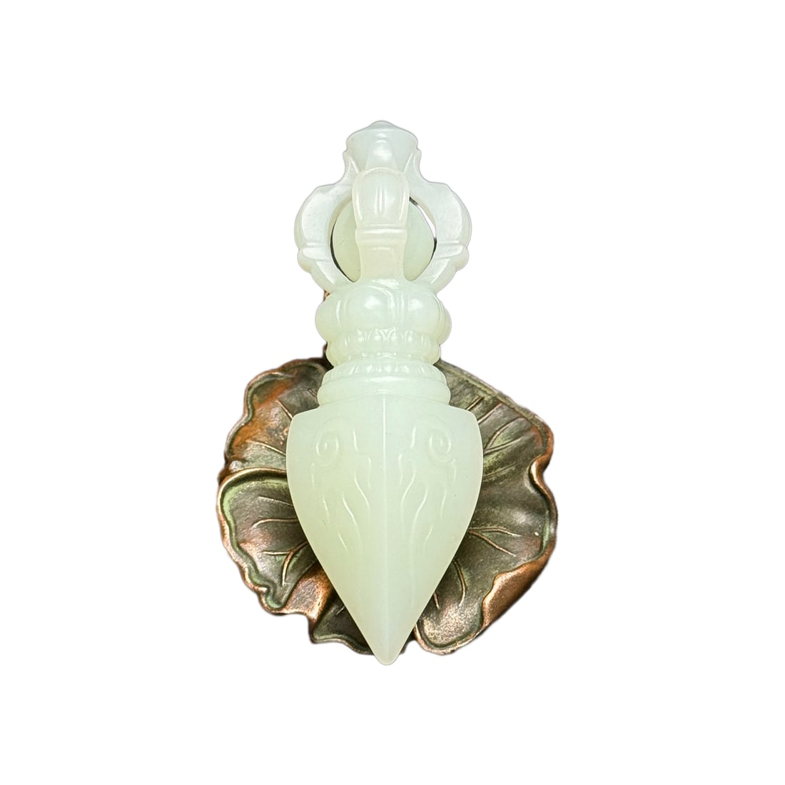 Natural Hetian Jade Hand-Carved Pendant w Pestle Xiangmo: Natural Hetian Jade Hand-Carved Pendant w Pestle XiangmoDimension: 75 x 20 x 20 (mm) 2.95 x 0.79 x 0.79 (inches) Weight: 0.10 lbs/ 45 g
