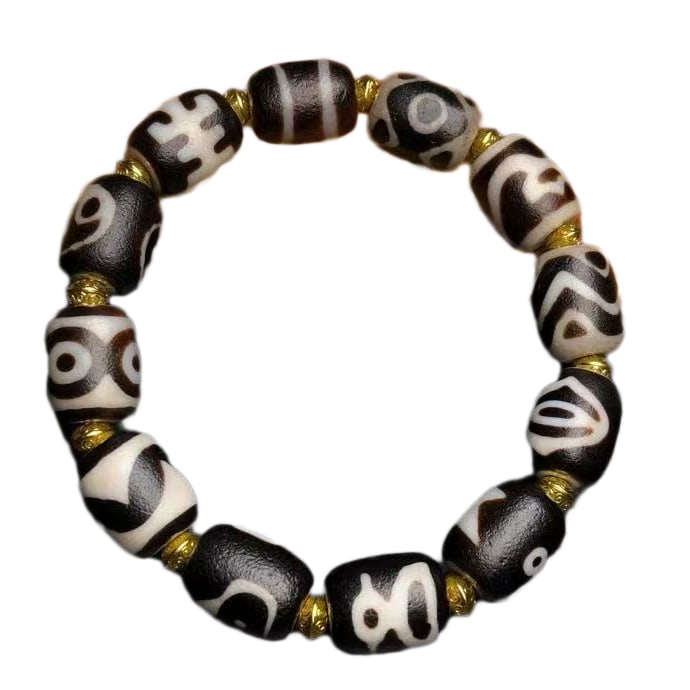 Tibetan Sky Eye DZI Agate Beads Bracelet (1 of 10)