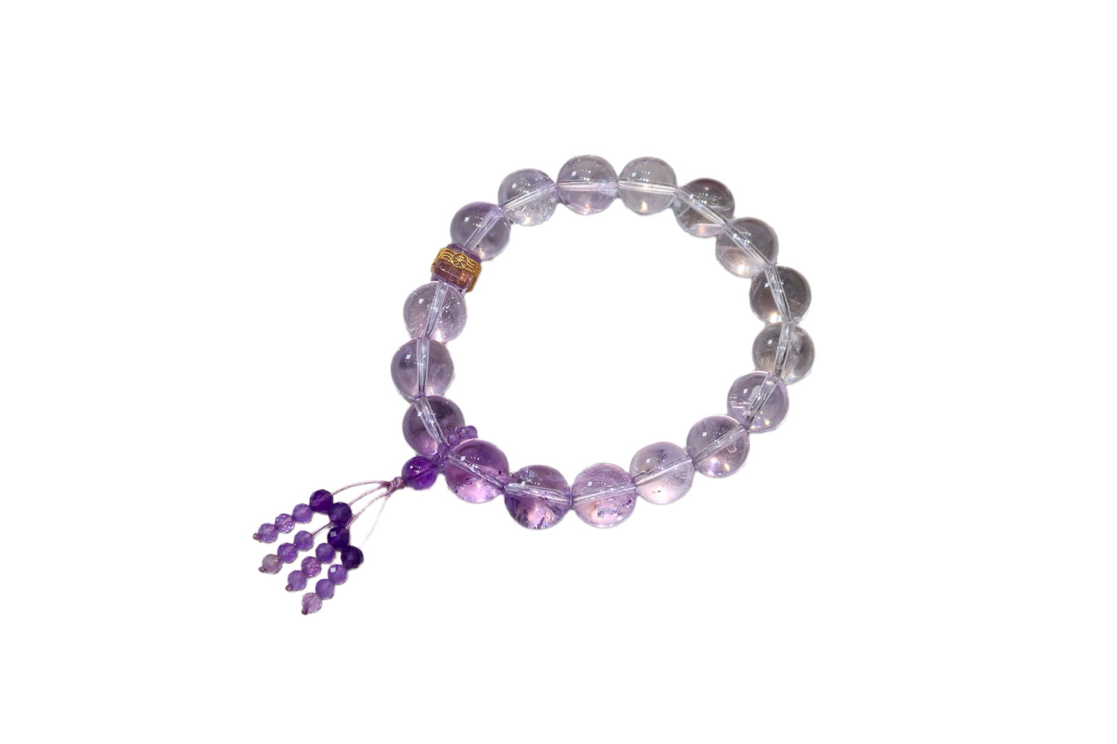 Hand Woven Amethyst Beads Bracelet: Hand Woven Amethyst Beads BraceletDimension: 11 (mm) 0.43 (inches)