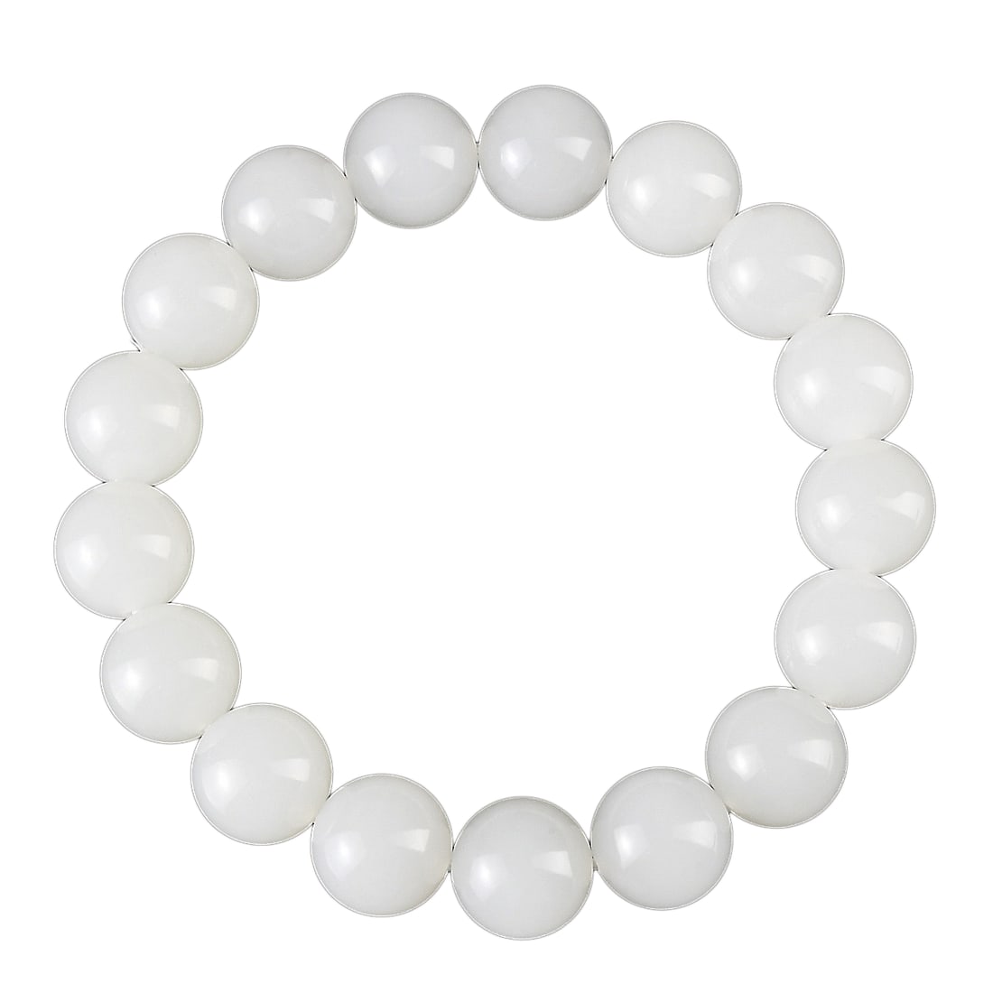 Hand Woven 13mm White Hetian Jade Beads Bracelet: Hand Woven 13mm White Hetian Jade Beads BraceletDimension: 13 (mm) 0.51 (inches)Weight: 0.13 lbs/ 58.94 g