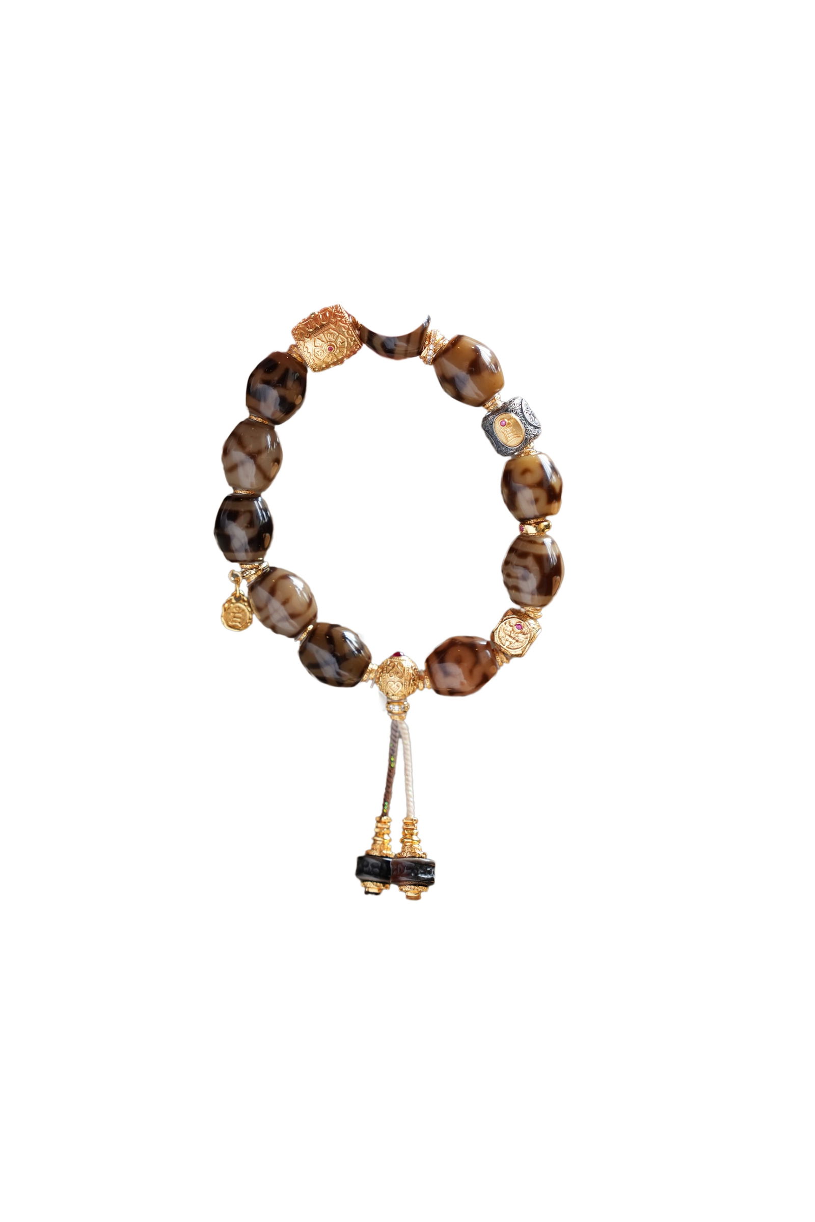 Hand Woven Tibetan DZI Agate Beads Bracelet (1 of 7)