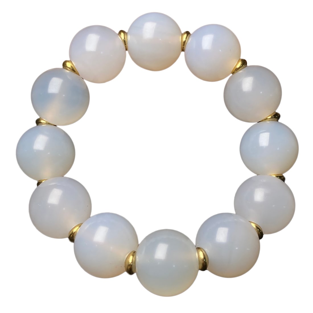 Hand Woven White Agate Beads Bracelet: Hand Woven White Agate Beads BraceletDimension: 20 (mm) 0.79 (inches)