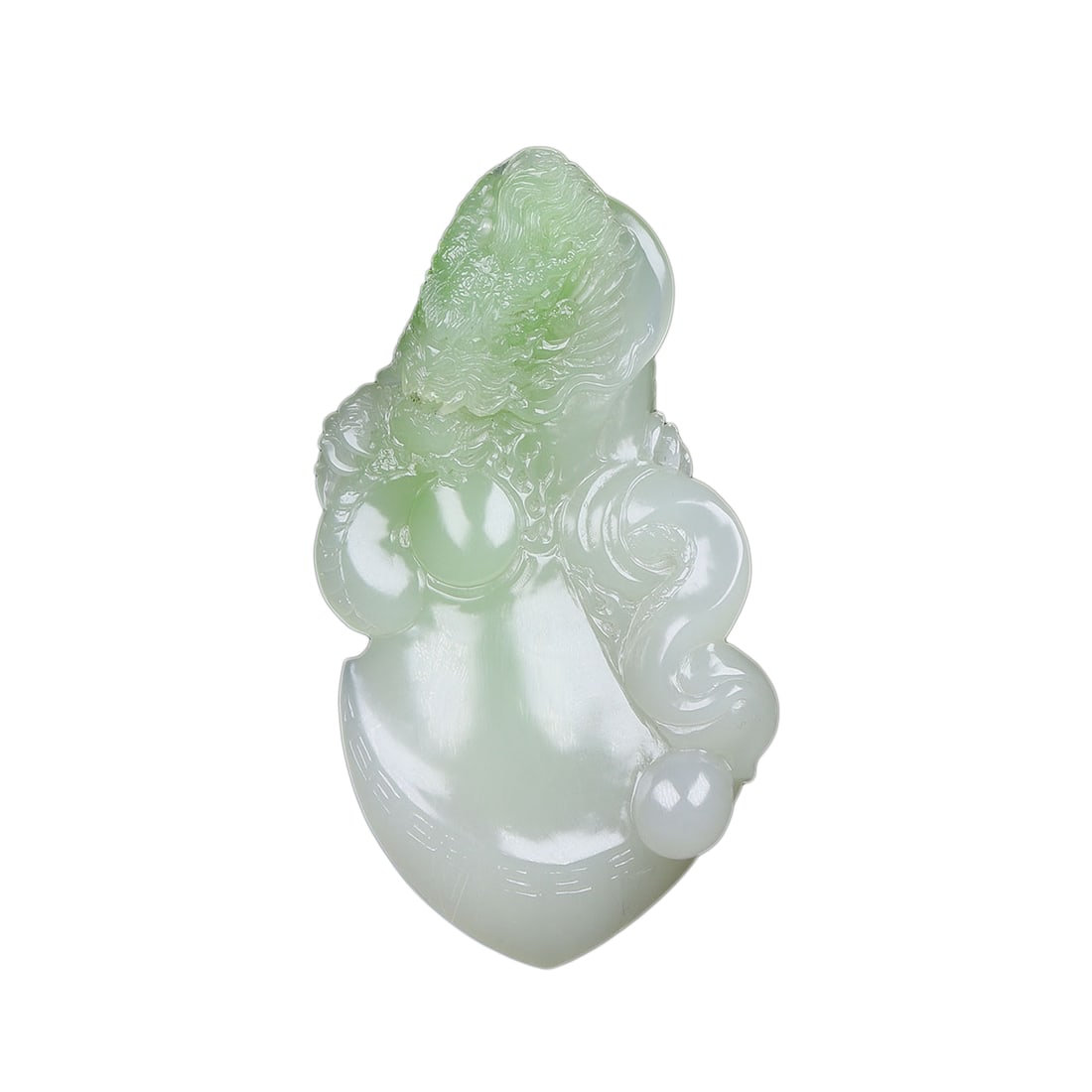 Natural Hetian Jade Hand-Carved Pendant w Fortune Dragon (1 of 7)