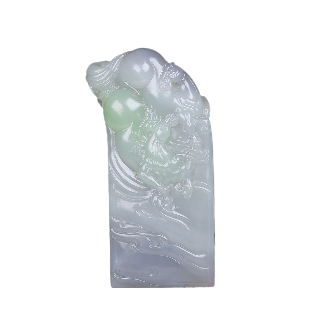 Natural Hetian Jade Hand-Carved Pendant w Fortune Horse: Natural Hetian Jade Hand-Carved Pendant w Fortune HorseDimension: 90 x 40 x 14 (mm) 3.54 x 1.57 x 0.55 (inches) Weight: 0.27 lbs/ 122 g