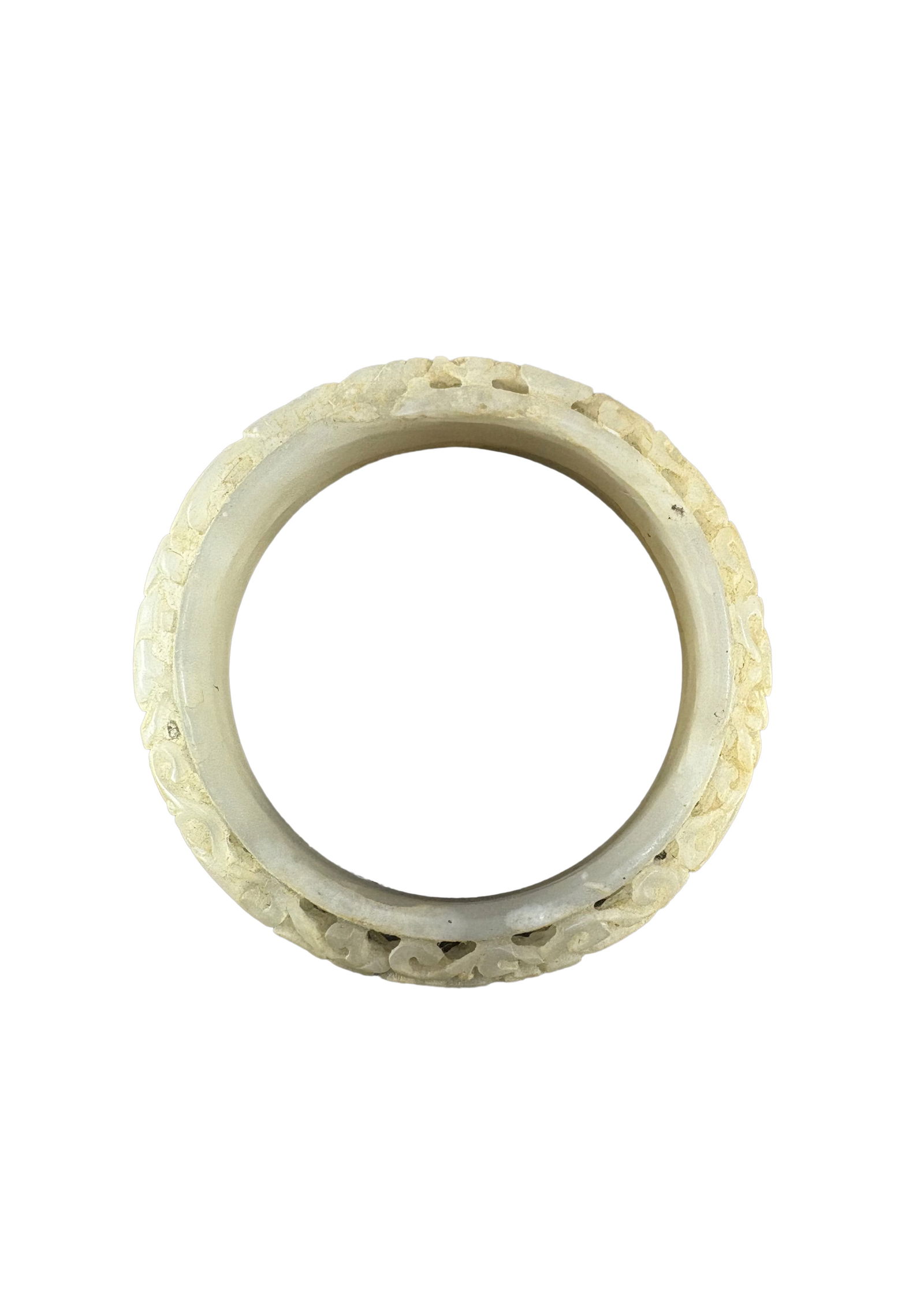 Inside Diameter 59mm Hetian Jade Hand Woven Flower Bracelet (1 of 9)