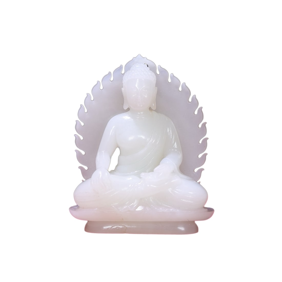 Natural White Hetian Jade Hand-Carved Buddha Pendant w Siddhartha Buddha: Natural White Hetian Jade Hand-Carved Buddha Pendant w Siddhartha BuddhaDimension: 88 x 70 x 33 (mm) 3.46 x 2.75 x 1.30 (inches) Weight: 0.46 lbs/ 211 g