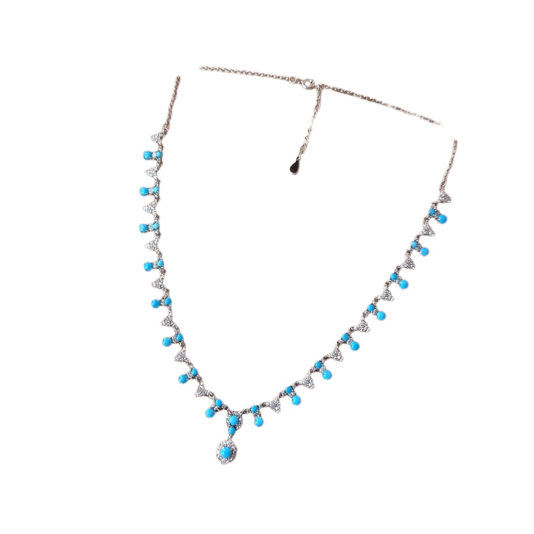 925 Silver Inlay Turquoise Necklace: 925 Silver Inlay Turquoise Necklace