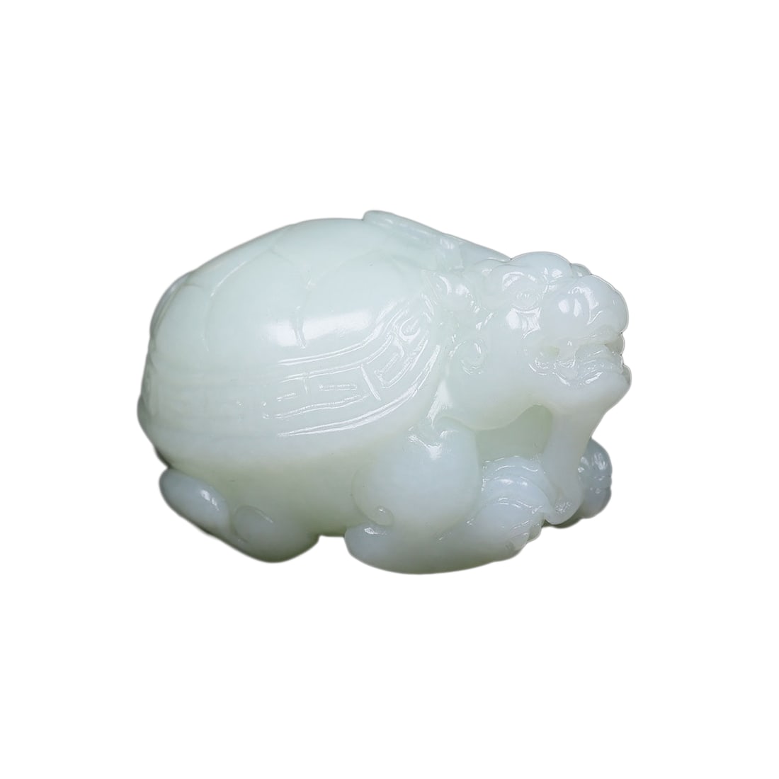 Natural Hetian Jade Hand-Carved Pendant w Dragon Turtle (1 of 7)