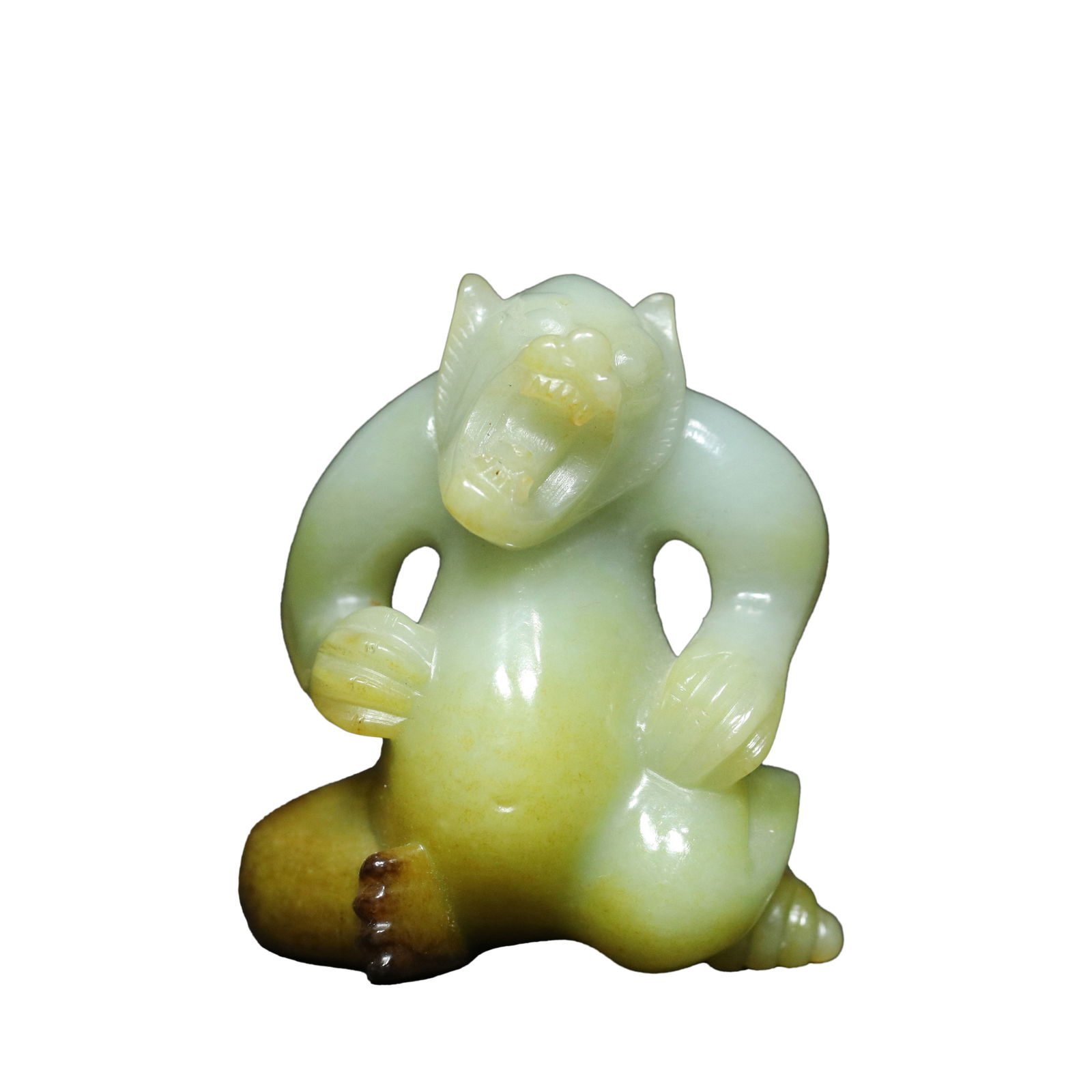Natural Hetian Jade Hand-Carved Pendant w Bear: Natural Hetian Jade Hand-Carved Pendant w BearDimension: 52 x 46 x 27 (mm) 2.05 x 1.81 x 1.06 (inches) Weight: 0.15 lbs/ 69.2 g