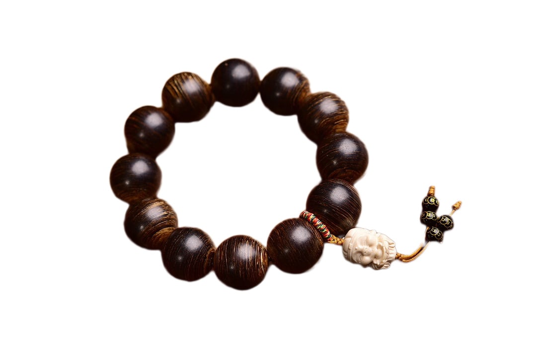 Hand Woven Chenxiang Wood & Bone Beads Bracelet: Hand Woven Chenxiang Wood & Bone Beads BraceletDimension: 20 (mm) 0.79 (inches) Weight: 0.15 lbs/ 70 g