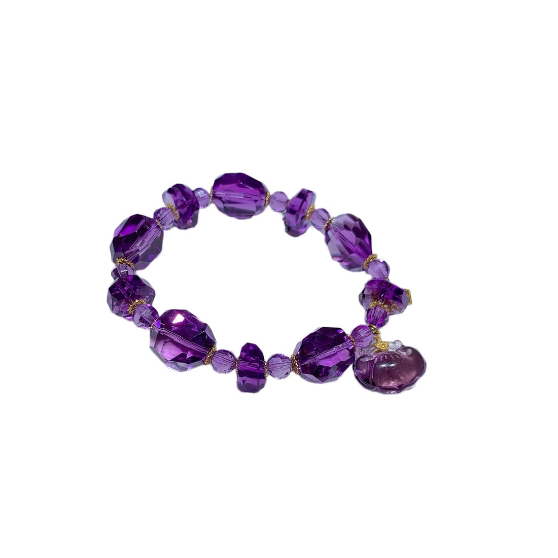 Hand Woven Amethyst Original Stone Beads Bracelet: Hand Woven Amethyst Original Stone Beads BraceletDimension: 12 x 16 (mm) 0.47 x 0.63 (inches)