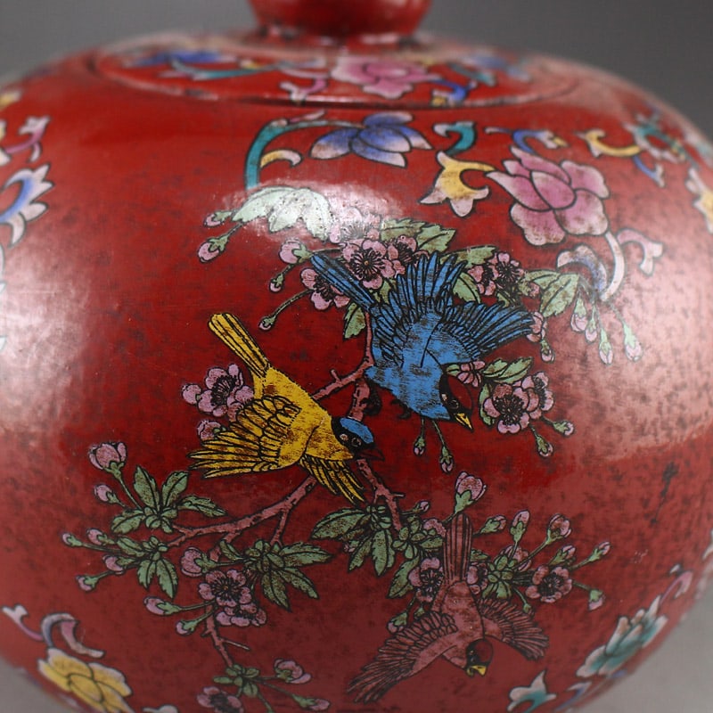 Colored Drawing Yixing Zisha Clay Teapot w Flowers - 8