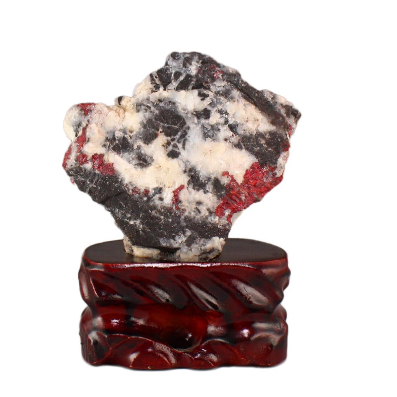 Natural Cinnabar Stone Original Stone Statue: Natural Cinnabar Stone Original Stone Statue Dimension: 106 x 102 x 45(mm) 4.17 x 4.01 x 1.77(inches) Weight: 1.29 lbs/585 g The total weight does not include the base. The base is included after you