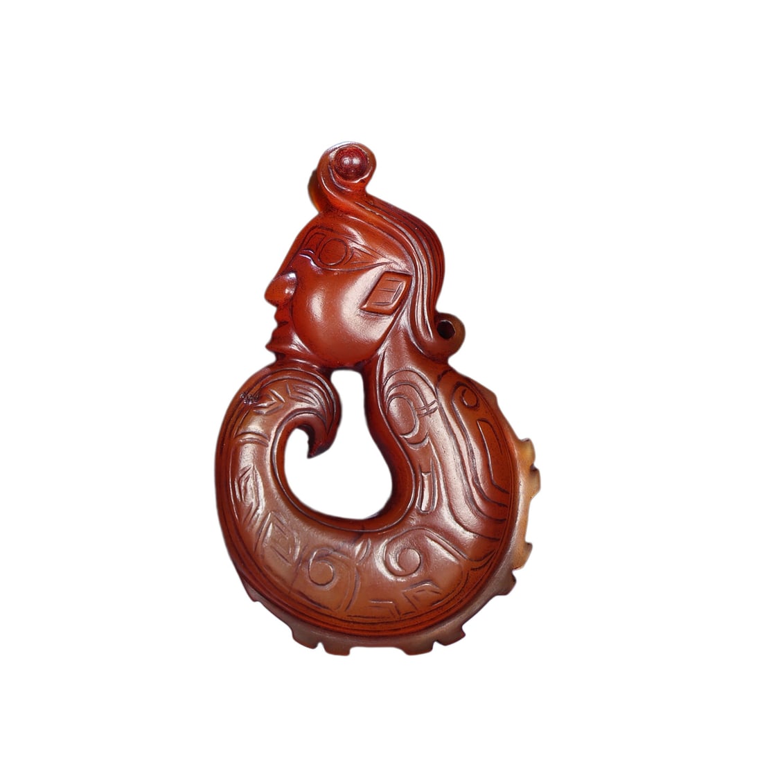 Red Agate Hand-Carved Pendant w Figure: Red Agate Hand-Carved Pendant w FigureDimension: 72 x 47 x 17 (mm) 2.83 x 1.85 x 0.67 (inches) Weight: 0.15 lbs/ 67 g
