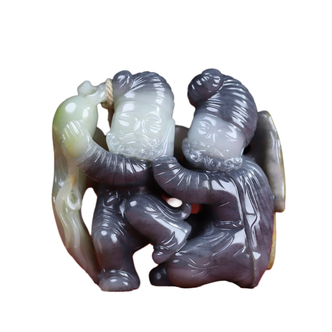 Natural Hetian Jade Hand-Carved Pendant w Figure: Natural Hetian Jade Hand-Carved Pendant w FigureDimension: 66 x 60 x 23 (mm) 2.60 x 2.36 x 0.90 (inches) Weight: 0.25 lbs/ 115 g