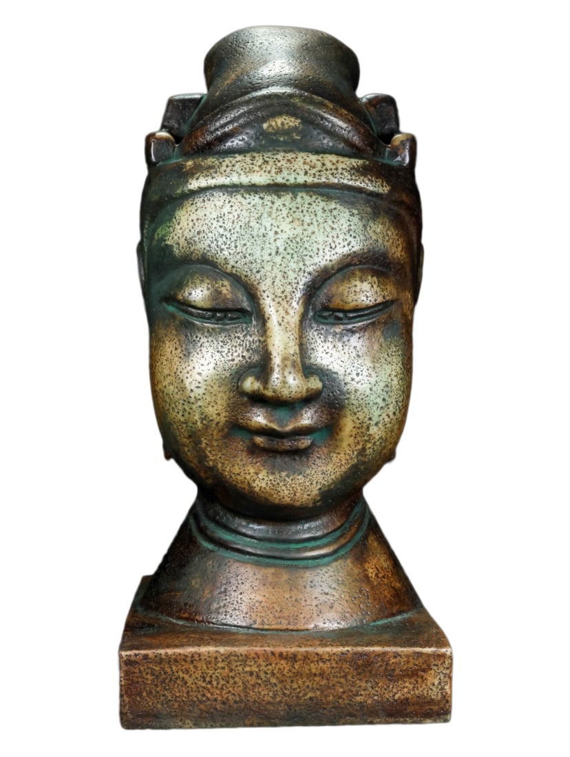 Vintage Hetian Jade Hand-Carved Statue w Buddha Head (1 of 10)