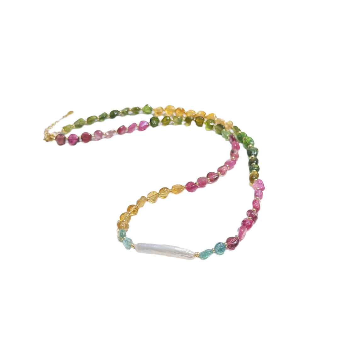 Hand Woven Tourmaline Beads Necklace (1 of 4)