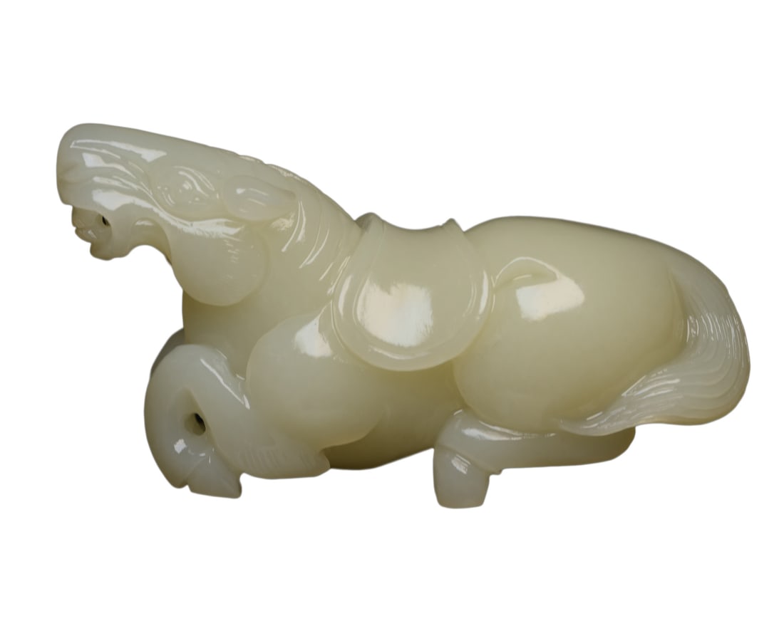 Natural Hetian Jade Hand-Carved Pendant w Fortune Horse: Natural Hetian Jade Hand-Carved Pendant w Fortune HorseDimension: 96 x 53 x 36 (mm) 3.78 x 2.09 x 2.20 (inches) Weight: 0.42 lbs/ 191 g