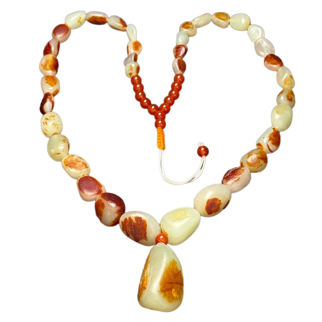 Vintage Hetian Jade Original Stone Beads Necklace (1 of 10)