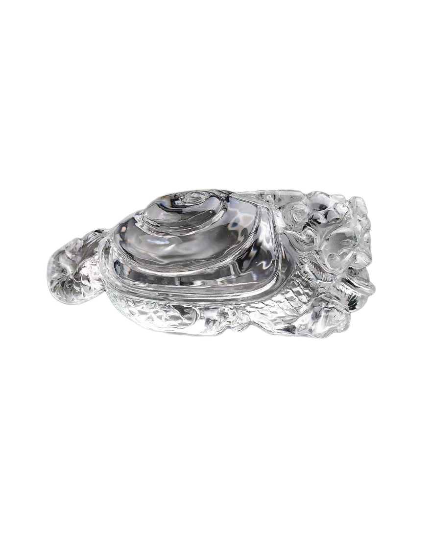 White Crystal Hand-Carved Statue w Dragon Turtle: White Crystal Hand-Carved Statue w Dragon TurtleDimension: 69 x 31 x 29 (mm) 2.72 x 1.22 x 1.14 (inches) Weight: 0.26 lbs/ 117.9 g