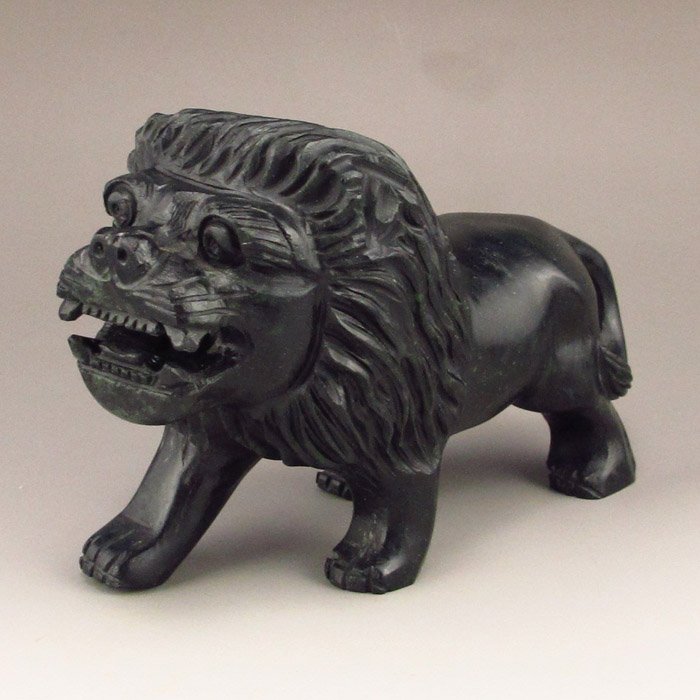 Chinese Natural Jade Lion Statue: Chinese Natural Jade Lion Statue Dimension: 135*60*88 (mm) 5.31*2.36*3.46 (in) Weight 1.32 lbs/600g