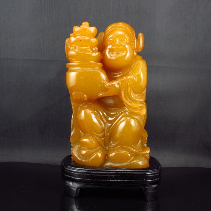 Chinese Natural Shoushan Stone Statue - Fortune Kid: Hand Carved Chinese Natural Shoushan Stone Statue - Fortune Kid Dimension: 140*80*60(mm) 5.51*3.15*2.36(in) Weight 2.47 lbs/1120 g Tips about Shoushan Stone Chinese Fujian Shoushan stone is one of fou