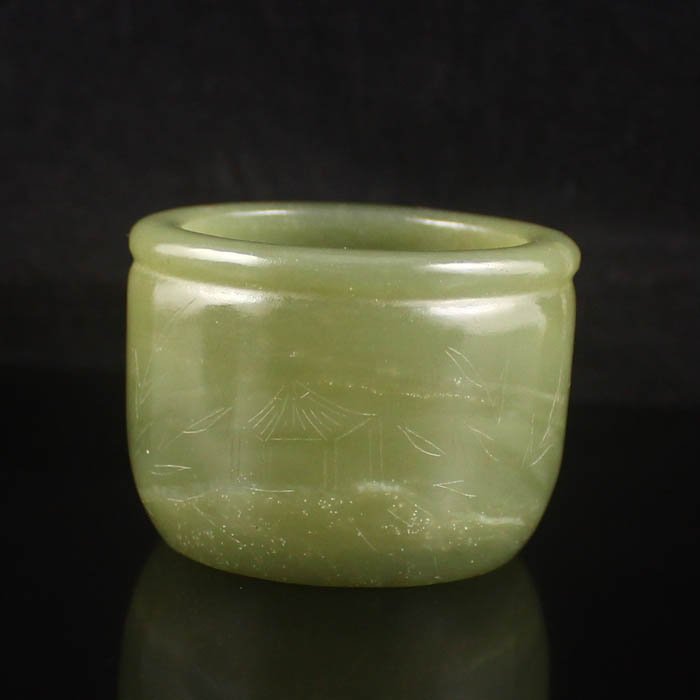 Chinese Natural Hetian Jade Scholar's Brush Washer: Hand-carved Chinese Natural Hetian Jade Scholar's Brush Washer Dimension: 41*56*56(mm) 1.61*2.20*2.20(in) Weight 0.24 lbs/110g Tips about Chinese Hetian Nephrite Jade Hetian jade is a nephrite jade an