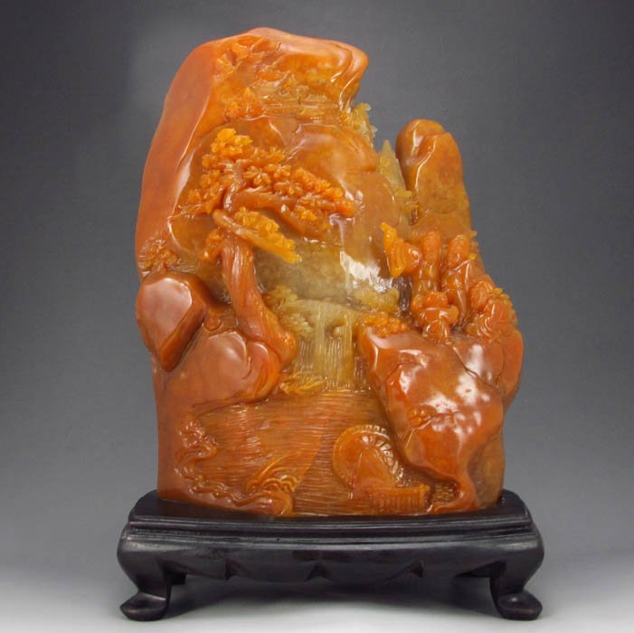 Shoushan Stone Statue w Visit Friend In Remote Mountain: Superb Chinese Natural Shoushan Stone Statue w Visit Friend In Remote MountainDimension: 290*233*97 (mm) 11.42*9.17*3.82 (in) Weight 15.10 lbs/6.85kg Tips about Shoushan Stone Chinese Fujian Shoushan 