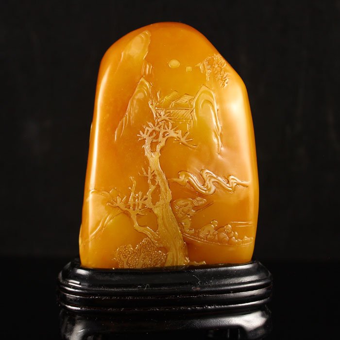 Chinese Natural Shoushan Stone Low Relief Statue w Sag: Chinese Natural Shoushan Stone Low Relief Statue w Sag Dimension: 94*58*35(mm) 3.70*2.28*1.38(in) Weight 0.69 lbs/314gTips about Shoushan StoneChinese Fujian Shoushan stone is one of four Chinese trad