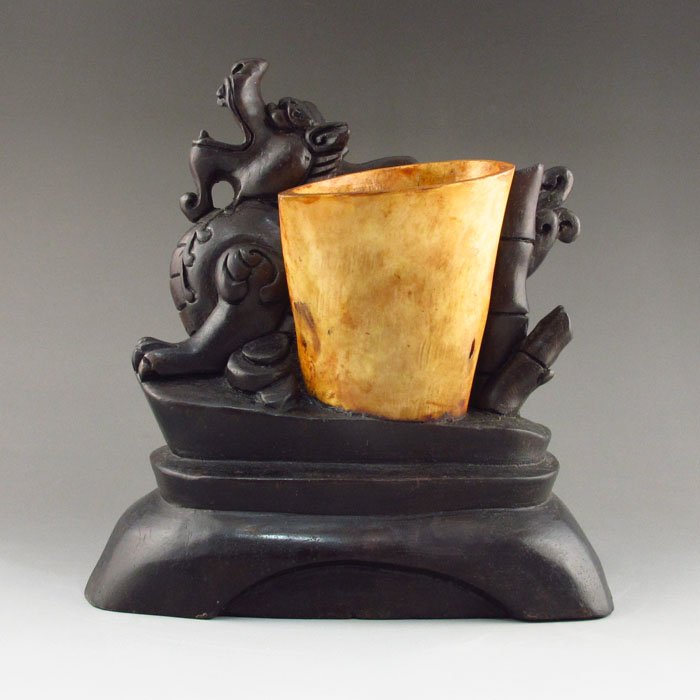 Natural Black Sanders Wood Inlay Bone Brush Pot: Hand Carved Chinese Natural Black Sanders Wood Inlay Bone Brush Pot Dimension: 146*49*160(mm) 5.75*1.93*6.30(in) Weight 2.11 lbs/956g Tips for wood art craft The wood sculpture is popular for collecto