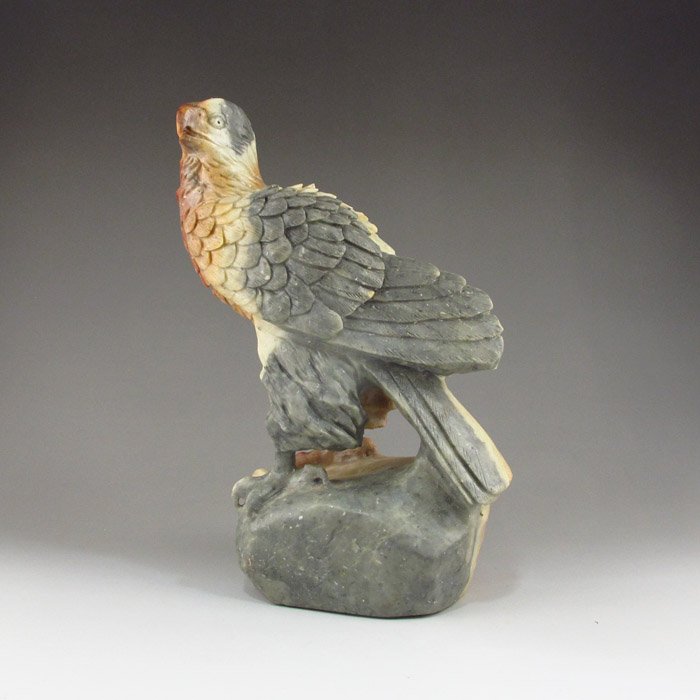 Chinese Natural Shoushan Stone Eagle Statue: Chinese Natural Shoushan Stone Eagle Statue Dimension: 200*120*80 (mm) 7.87*4.72*3.15 (in) Weight 3.91 lbs/1775g Tips about Shoushan Stone Chinese Fujian Shoushan stone is one of four Chinese traditio