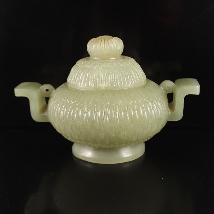 Superb Chinese Hetian Jade Double Ears Incense Burner: Superb Chinese Natural Hetian Jade Double Ears Incense Burner Dimension:140*95*95 (mm) 5.51*3.74*3.74(in) Weight 0.77 lbs/350g Tips about Chinese Hetian Nephrite Jade Hetian jade is a nephrite jade an