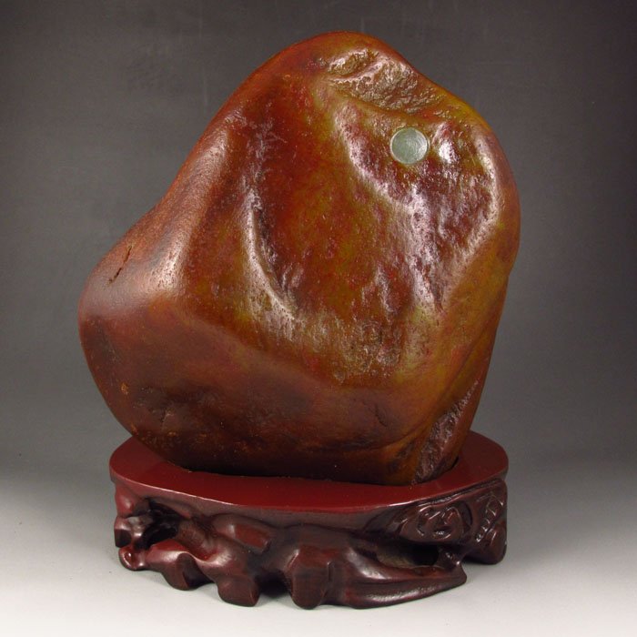 China Hetian Jade Original Stone / Gamble Stone Statue (1 of 7)