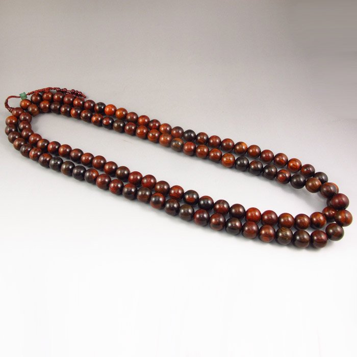 China Red Sandalwood 108 Buddhist Prayer Beads Necklace (1 of 6)