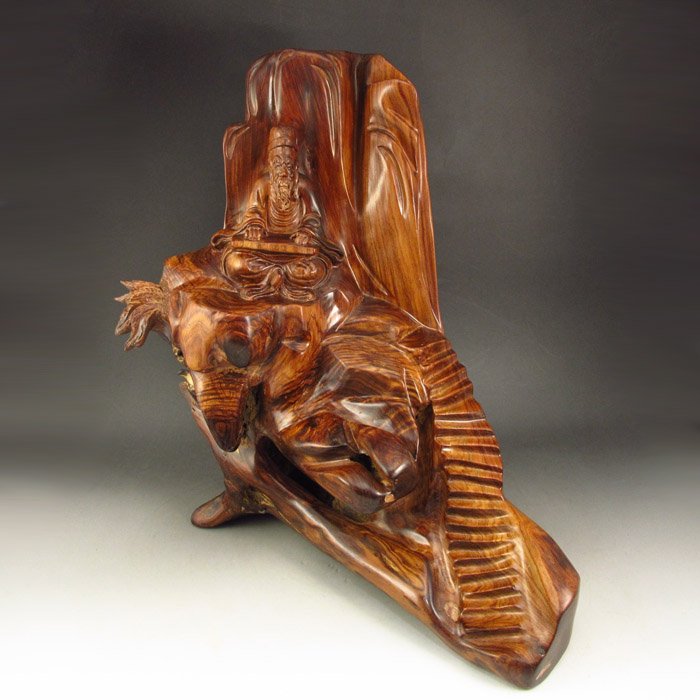 Chinese Natural Huali Wood Statue - Sage Play Music: Hand Carved Chinese Natural Huali Wood Statue - Sage Play Music Dimension:380*240*370(mm) 14.96*9.45*14.57(in) Weight12.9lbs/5.85kg Tips for wood art craft The wood sculpture is popular for collectors