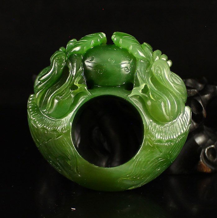 Chinese Natural Hetian Jade Pendant -Dragon & Fire Ball (1 of 7)