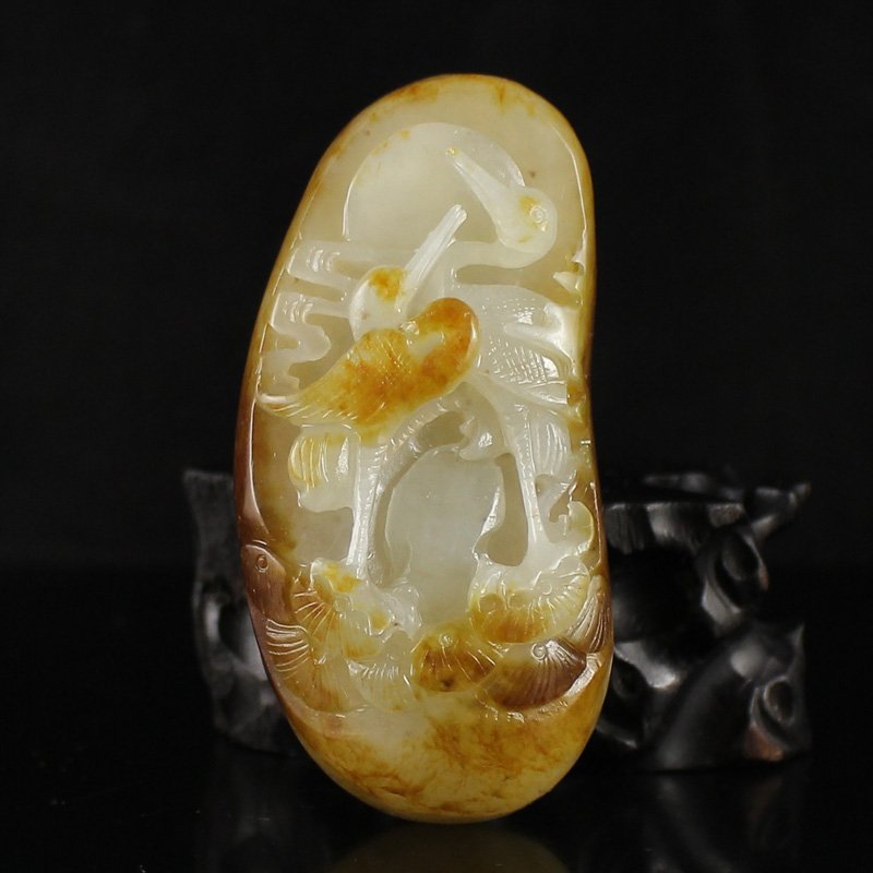 Chinese Hetian Jade Pendant - Cranes & Pine Tree (1 of 6)