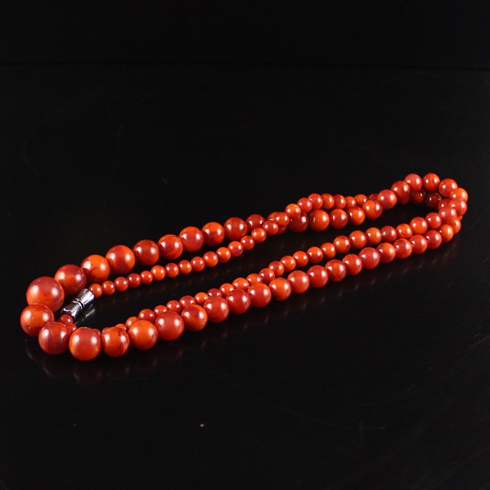 Chinese Natural Nan Hong Agate Beads Necklace (1 of 9)