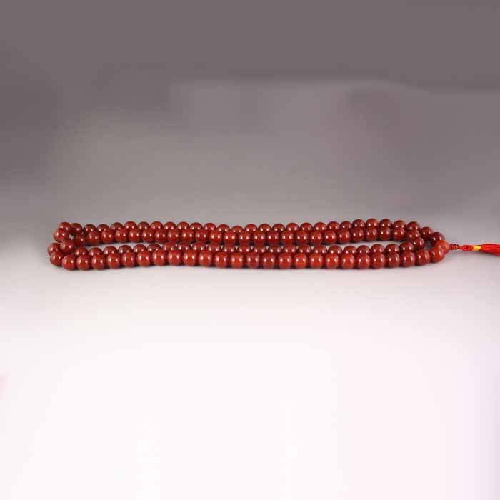 108 Chinese Natural Nanhong Agate Beads Necklace (1 of 7)