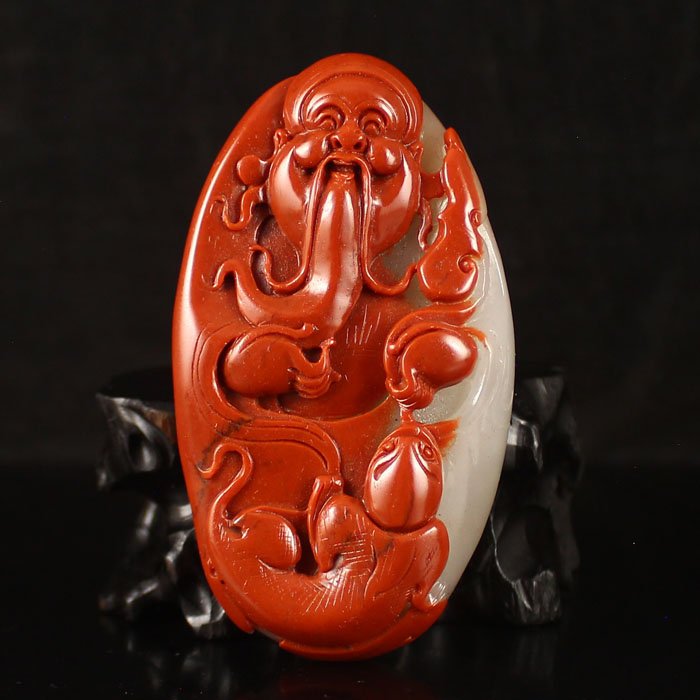 Chinese Natural Jade Pendant - Fortune Taoism Deity (1 of 6)
