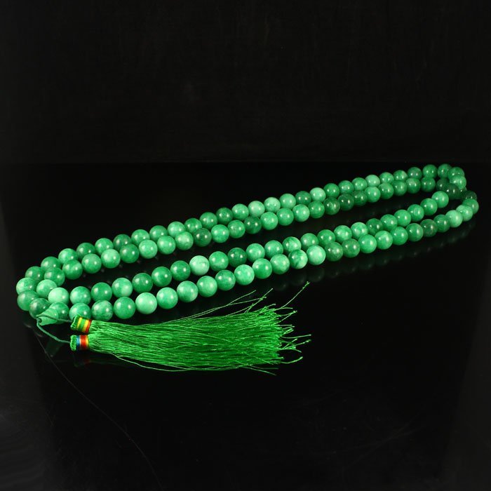 Chinese Natural Green Jade 108 Prayer Beads Necklace (1 of 7)