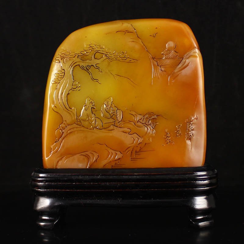 Chinese Natural Shoushan Stone Statue - Sages Meeting (1 of 6)