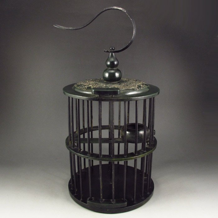 Chinese Natural Hetian Jade Birdcage Carved Dragon (1 of 10)