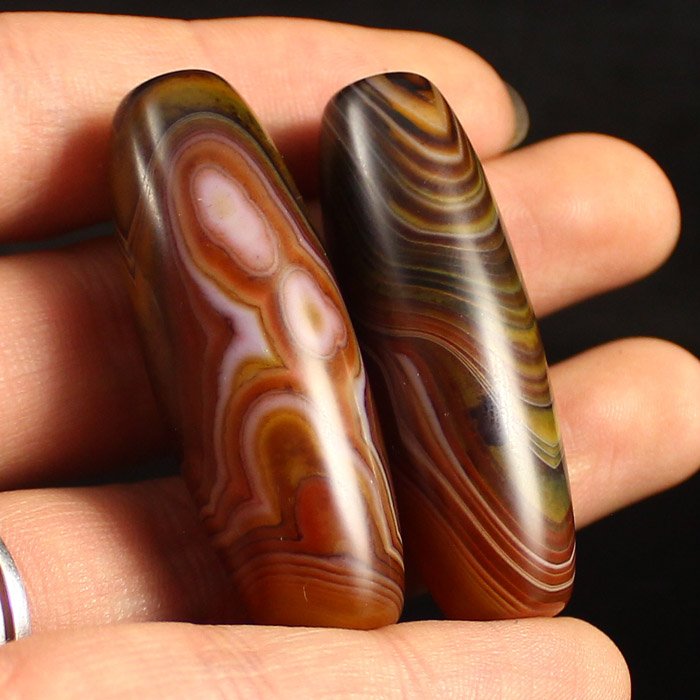 A Pair Beautiful Design Chinese Natural Agate Pendant (1 of 10)