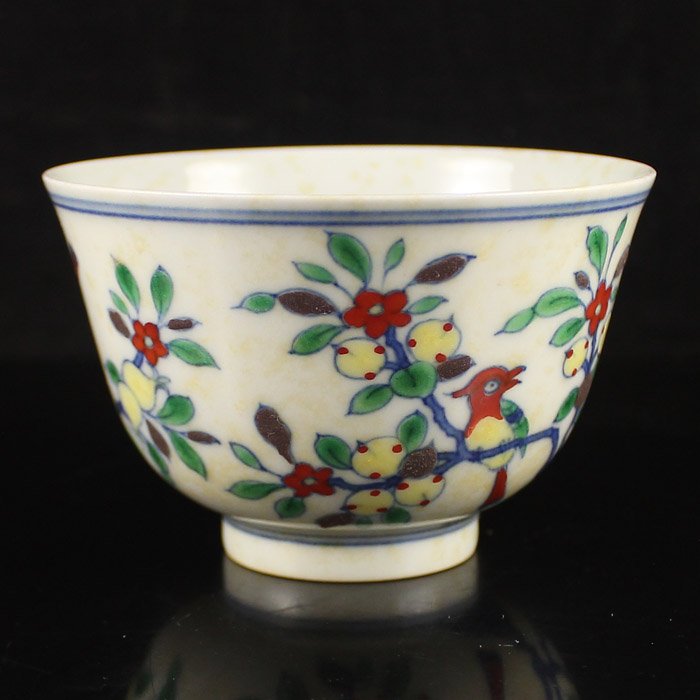 Chinese Dou Cai Porcelain Cup w Cheng Hua Mark: Hand-painted Chinese Dou Cai Porcelain Cup w Cheng Hua Mark Dimension: 80*55*80(mm)3.15*2.17*3.15(in) Weight 0.12 lbs/54 g Tips about Chinese Porcelain Chinese ceramic ware is an art craft that has be