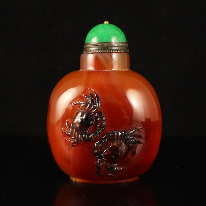 Beautiful Color Chinese Natural Agate Snuff Bottle (1 of 6)