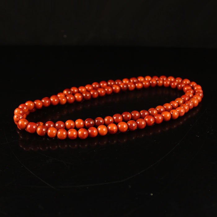 8mm Beads Chinese Natural Nanhong Agate Necklace (1 of 8)